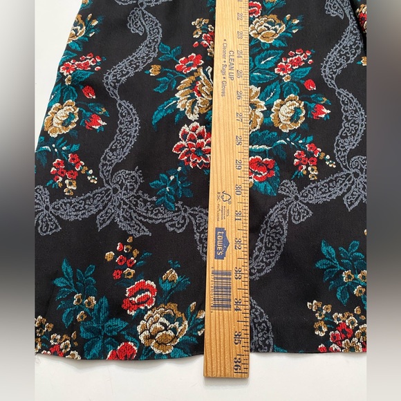 Leslie Lucks vintage floral print gathered maxi skirt, high waist skirt, size 4 - Picture 7 of 12